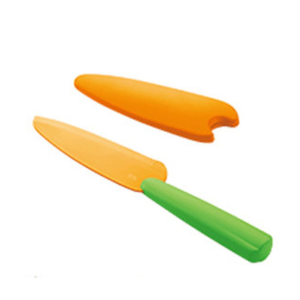 日本代購 - 貝印 撞色設計三德刀(附刀)-橘綠 (小三德13cm)