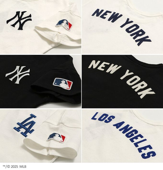 日本 Chil2 - MLB聯名 純棉短袖上衣-紐約洋基-黑