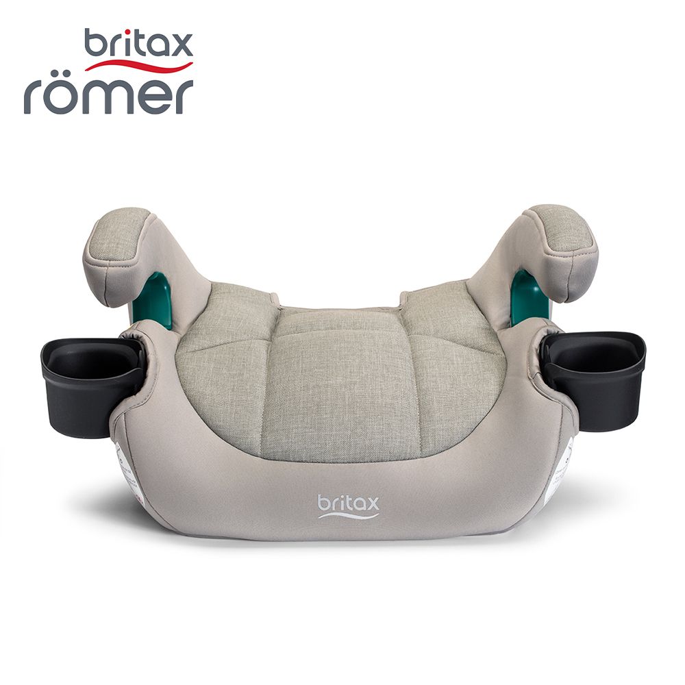 英國 輔助型汽車增高座墊 UpNGo Booster Seat - 卡其灰 附杯架*2