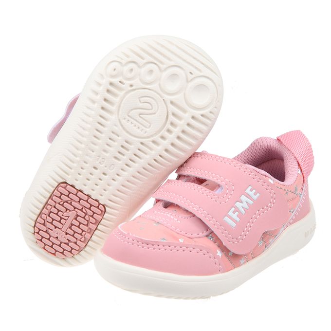 日本IFME - 輕量系列星星粉紅寶寶機能學步鞋-粉紅色