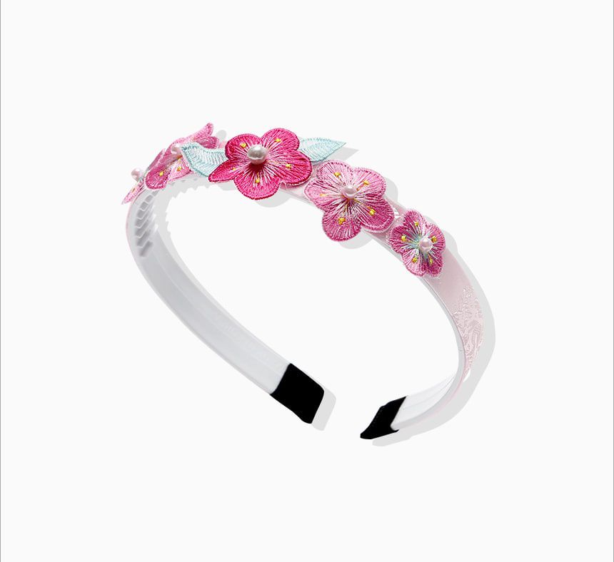 韓國 yedam - 韓服髮飾-刺繡片狀花朵髮箍