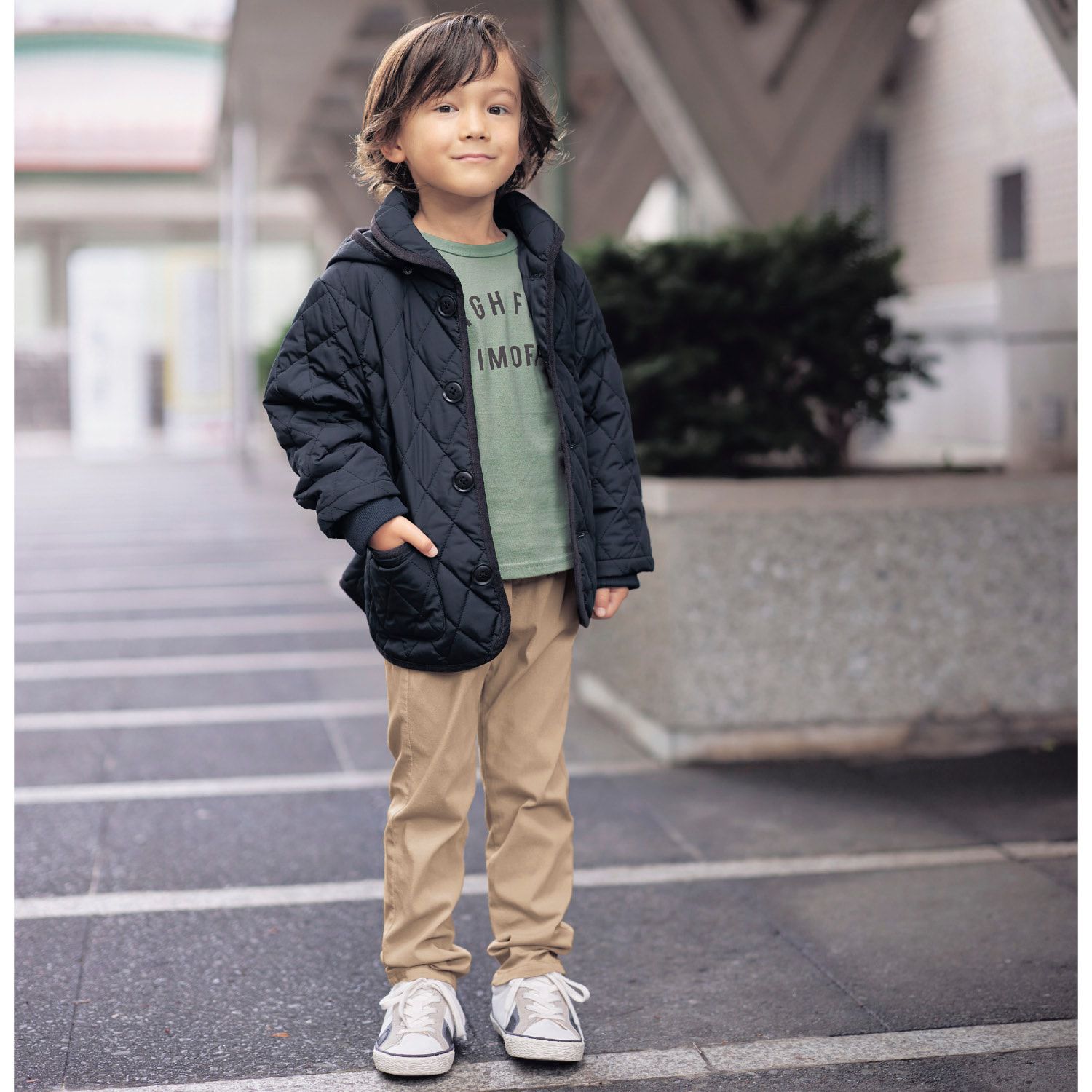 日本千趣會 - GITA 可機洗輕量棉防潑水絎縫外套-卡其