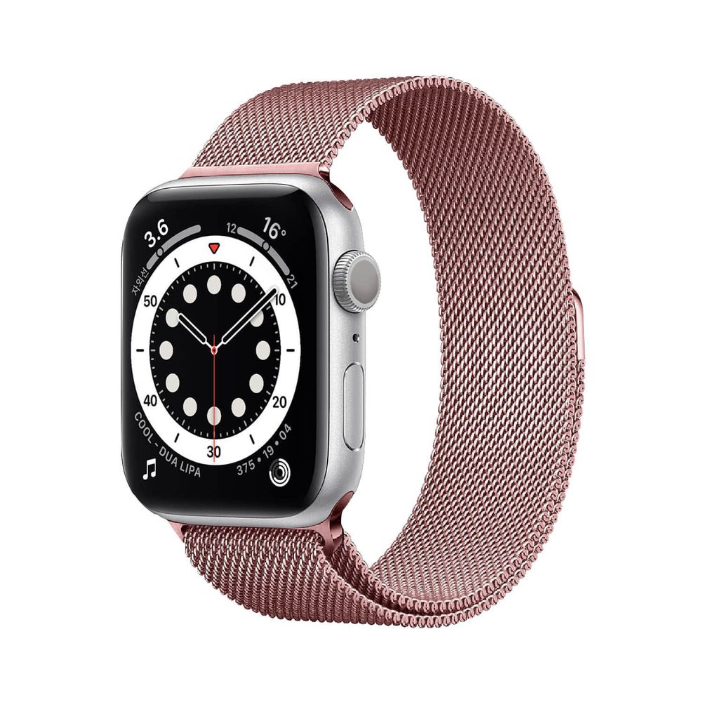 韓國 SHARON6 - Apple Watch 米蘭金屬磁吸式錶帶-乾燥玫瑰粉