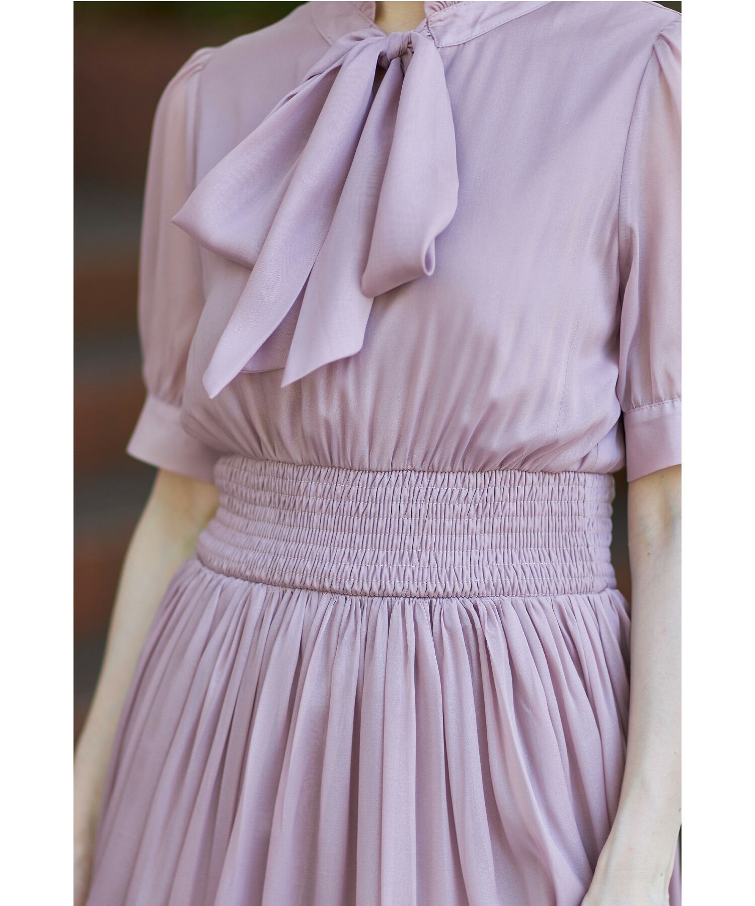 日本 tocco-closet - 2WAY甜美蝴蝶結雪紡洋裝-海軍藍