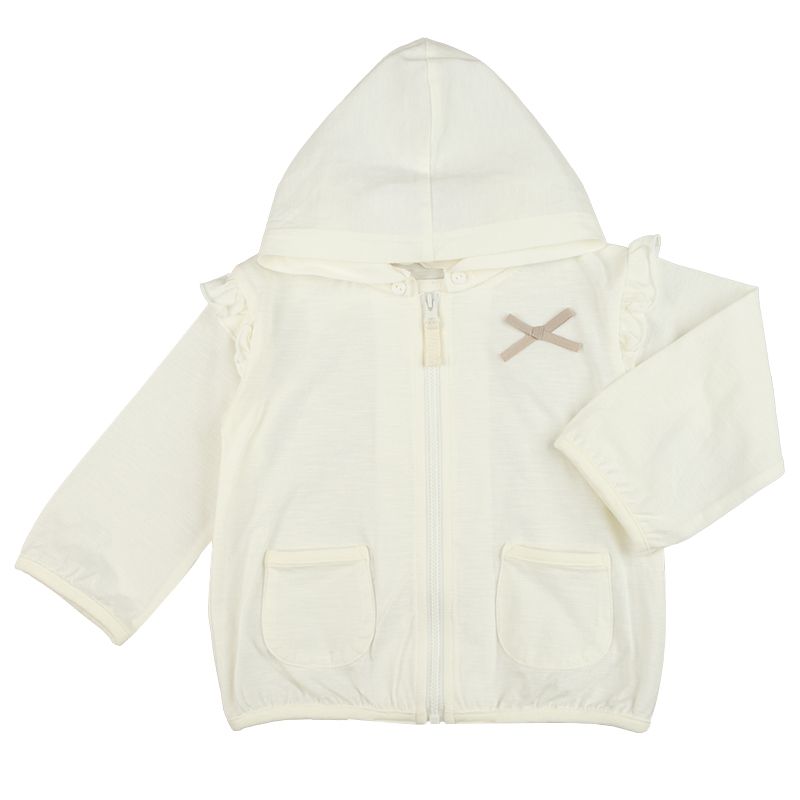 akachan honpo - 幼兒抗UV連帽外套-米白色