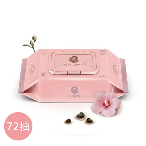 銀離子抗菌｜輕柔木槿花｜極柔純水濕紙巾｜72抽-有蓋大包-粉色-單包