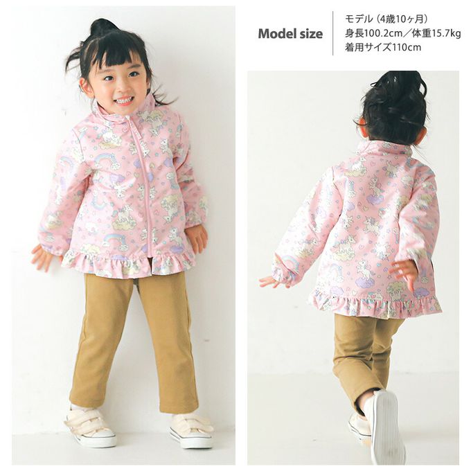 日本 ZOOLAND - 撥水加工 防風刷毛鋪棉外套-恐龍圖鑑-深灰x卡其