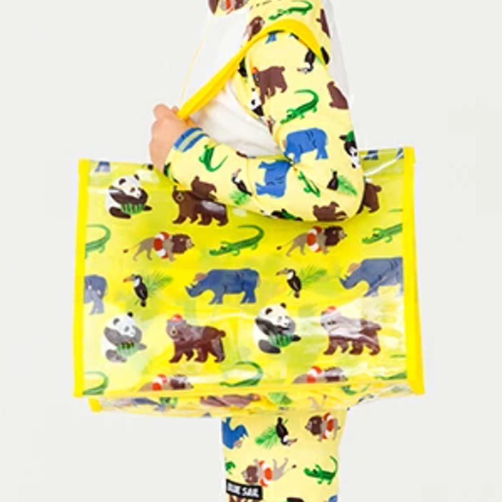 日本 ZOOLAND - 防水PVC手提袋/游泳包-可愛動物-黃色 (25x34cm)
