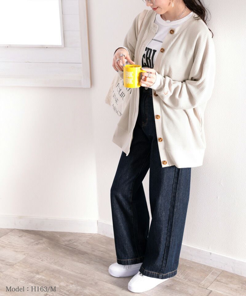 日本 Classical Elf - Java聯名 2WAY柔軟華夫格薄針織外套-黃