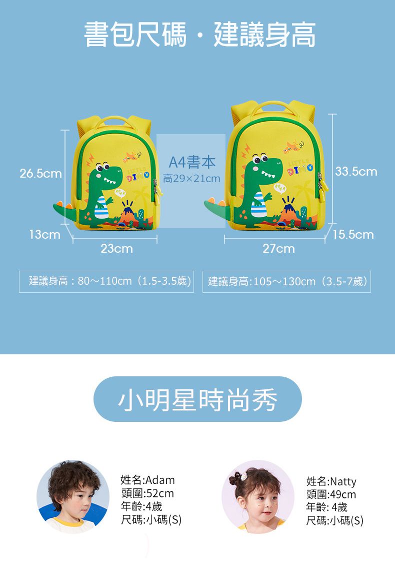 kocotree - 立體造型背包_小碼(附零錢包+走失繩)-藍色鯊魚