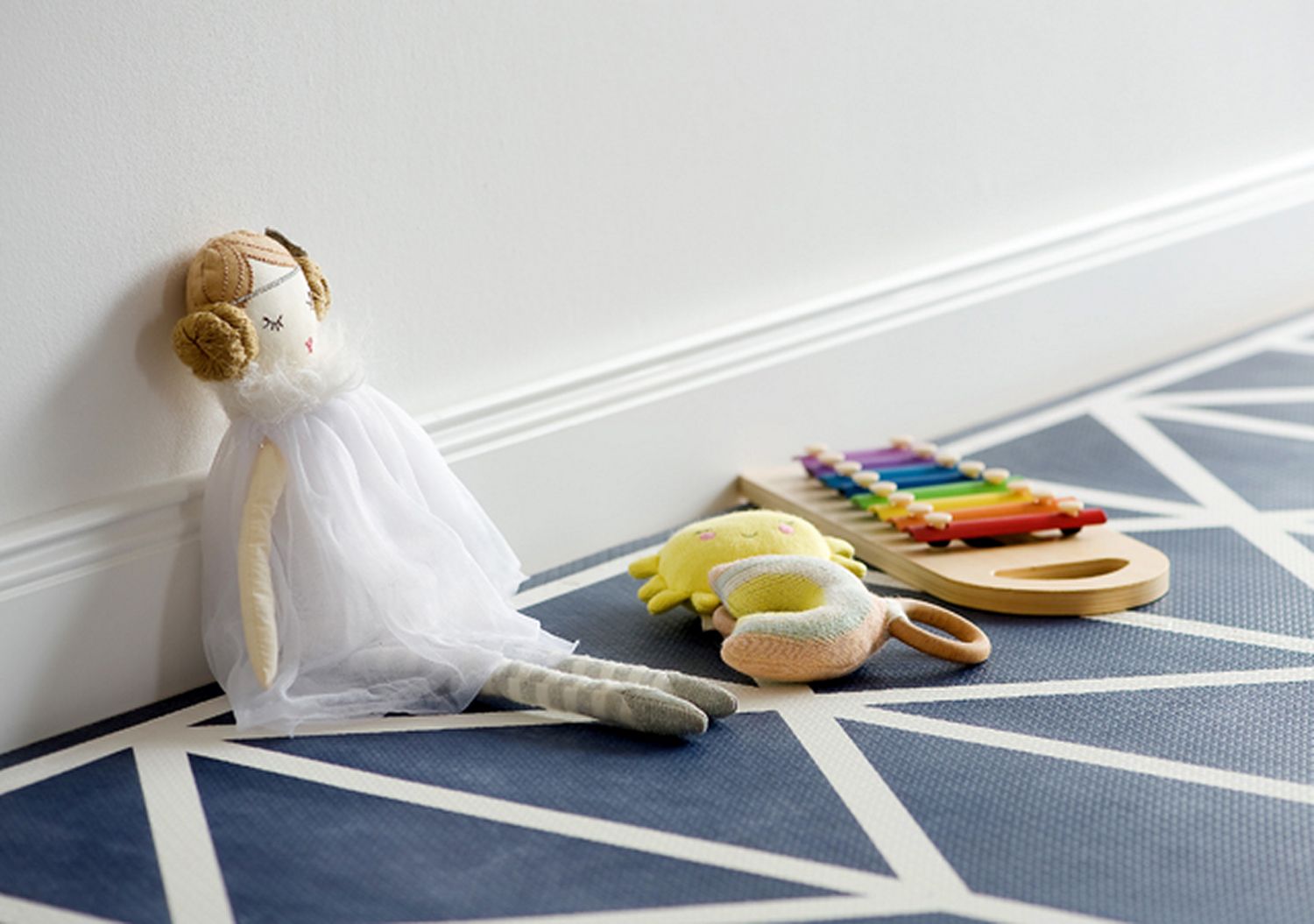 德國 toddlekind - 北歐風系列遊戲地墊-夜空藍-一組6片