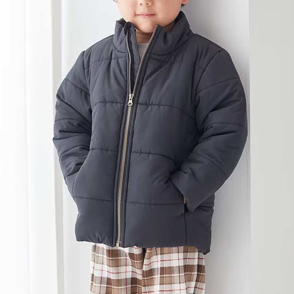 GITA 小立領輕量百搭保暖鋪棉外套-黑