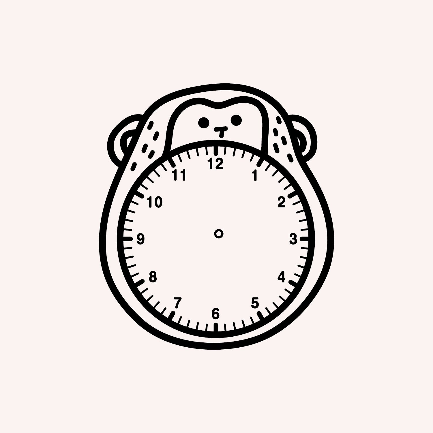 年年.studio - 印章-猴子時鐘印章 (4.5x4.5cm)-1入