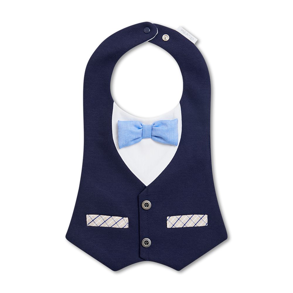 帥氣西裝造型圍兜(嬰兒圍兜 寶寶圍兜 口水巾 口水圍兜)-深藍色