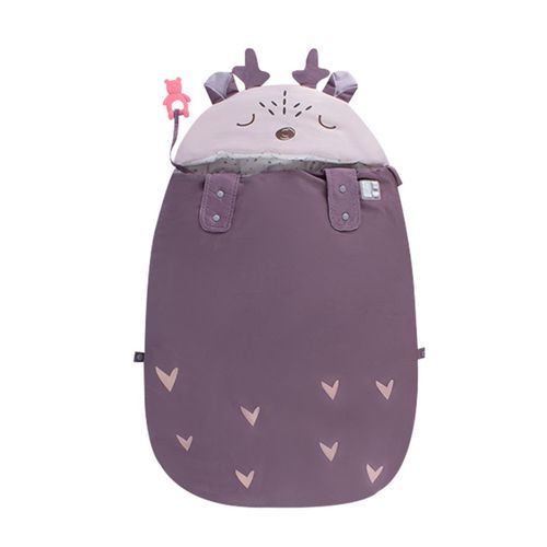JoyNa - 新生兒感溫睡袋 可當蓋被 加釦肚圍保暖-紫色小鹿