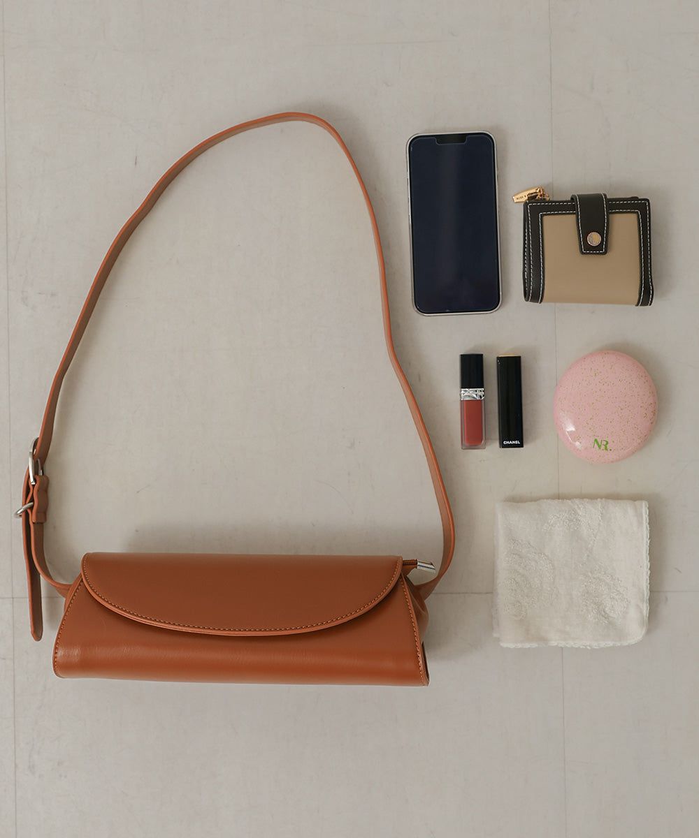 日本 Bab - 簡約皮革法棍小包-黑