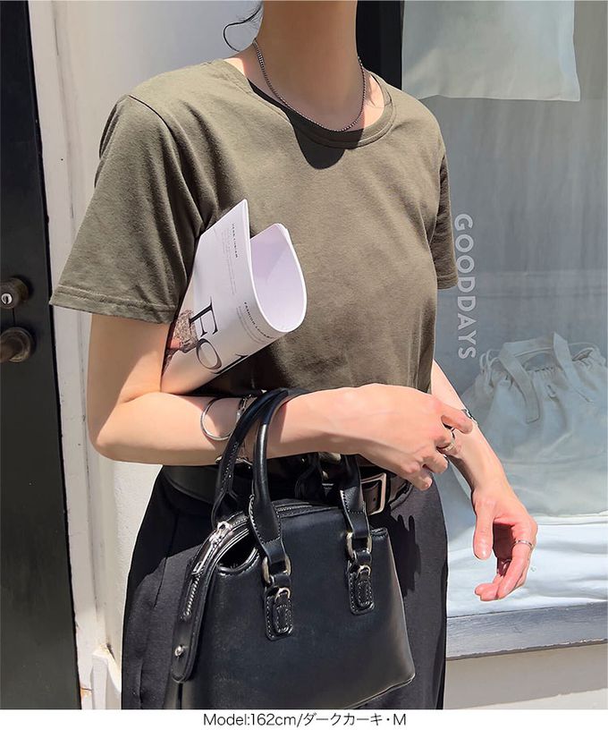 日本 Kobe Lettuce - 抗透汗 純棉圓領合身短袖上衣-黑