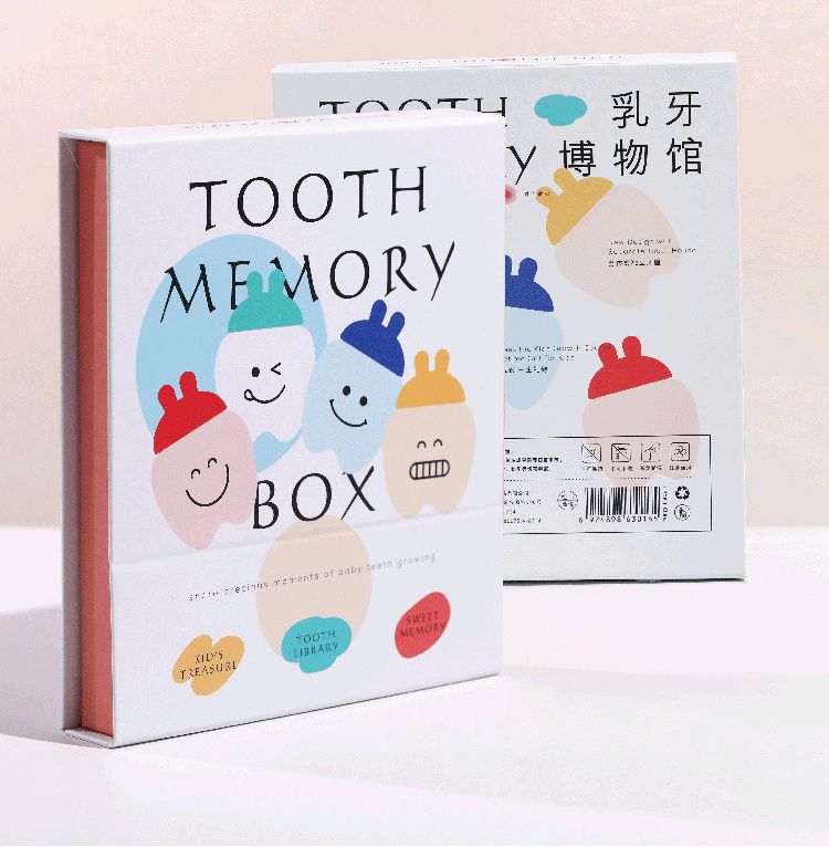 寶寶乳牙收藏盒-塑膠透明牙-粉色 (20x2.5x18.5cm)
