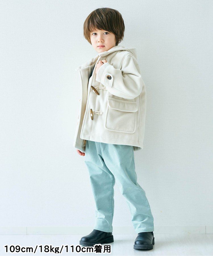 日本 apres les cours - 百搭彈力燈芯絨休閒長褲-水藍