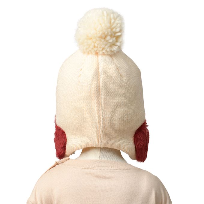 akachan honpo - 球球冬帽-內裡刷毛-象牙白色