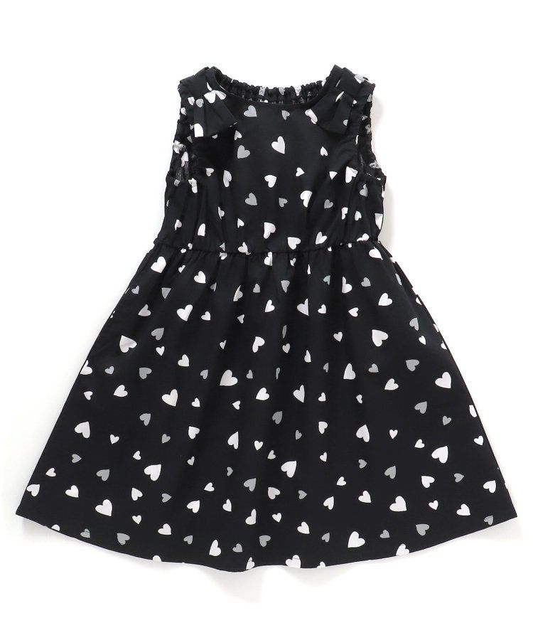 日本 apres les cours - 肩蝴蝶結浪漫印花無袖A字洋裝-向日葵-水藍