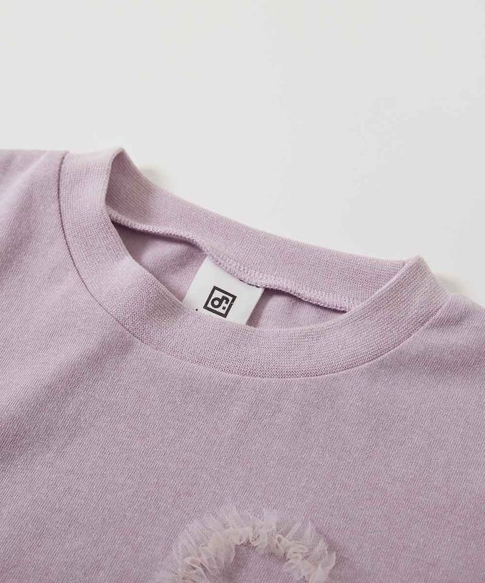 日本 devirock - 俏皮心型薄紗短袖上衣-白