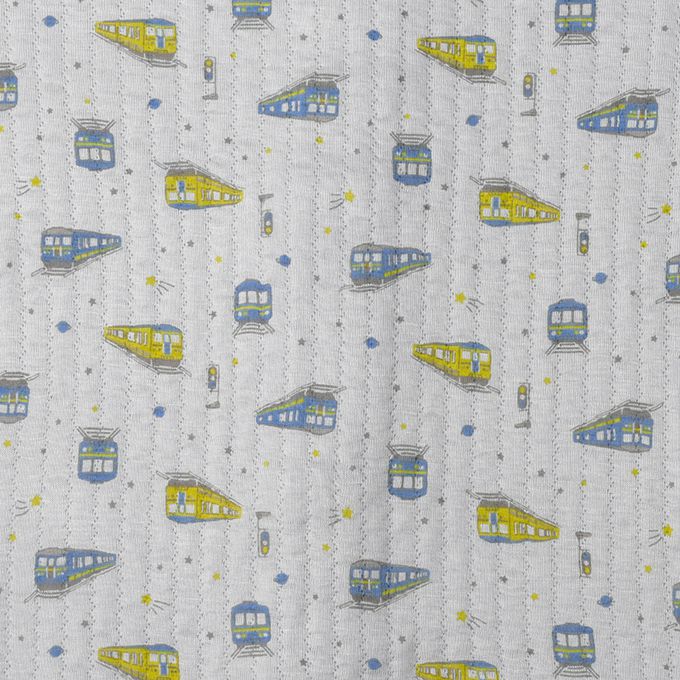 akachan honpo - 長袖家居服 穿衣練習-前開式 電車-藍色