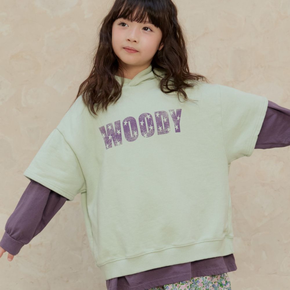 NAVi 美式復古星星文字印花五分袖帽T-WOODY-淡湖水綠