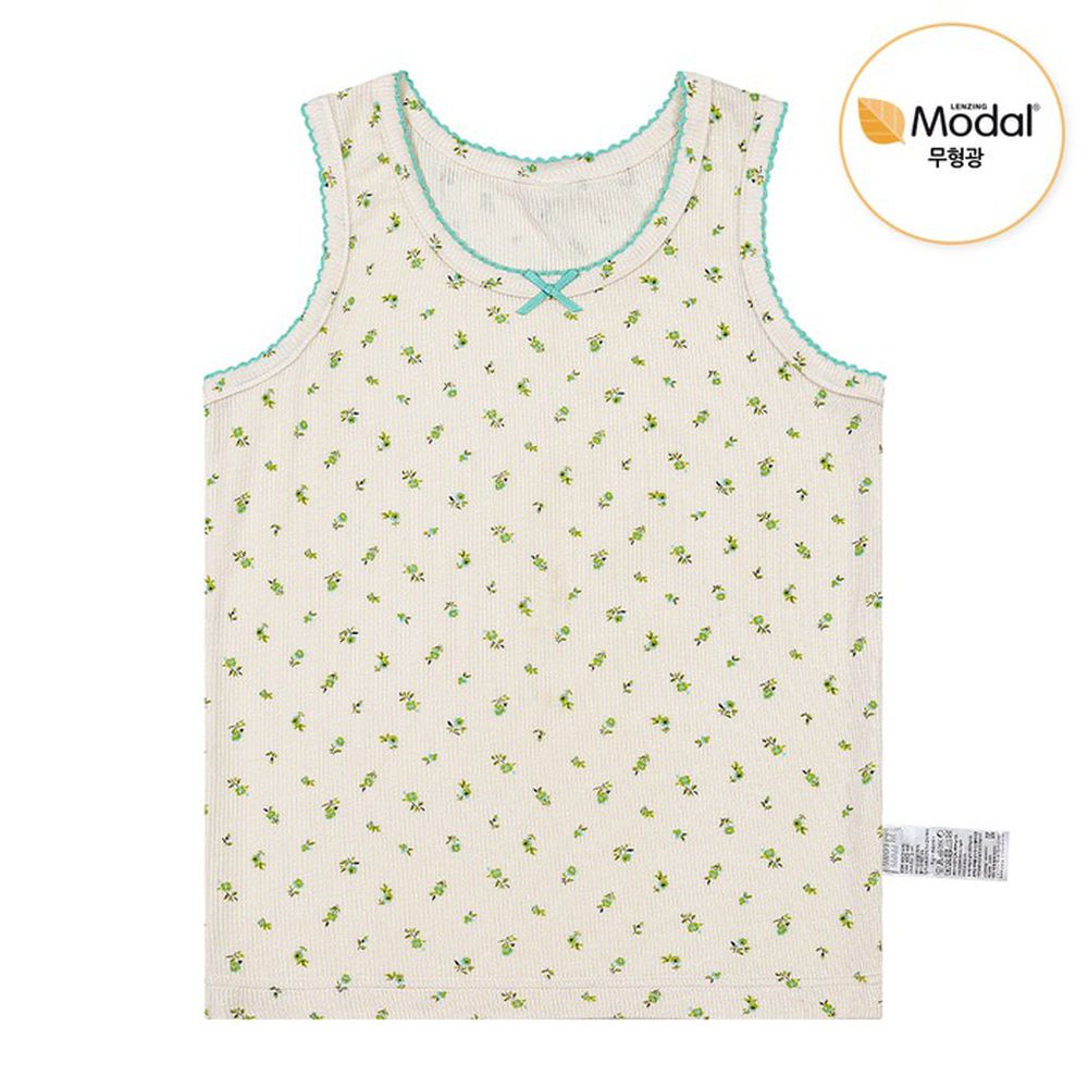 莫代爾親膚羅紋背心內衣(女寶)-小花-米