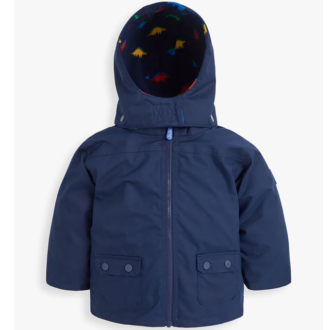 英國 JoJo Maman BeBe - 四合一多功能防水保暖連帽外套-劍龍世界
