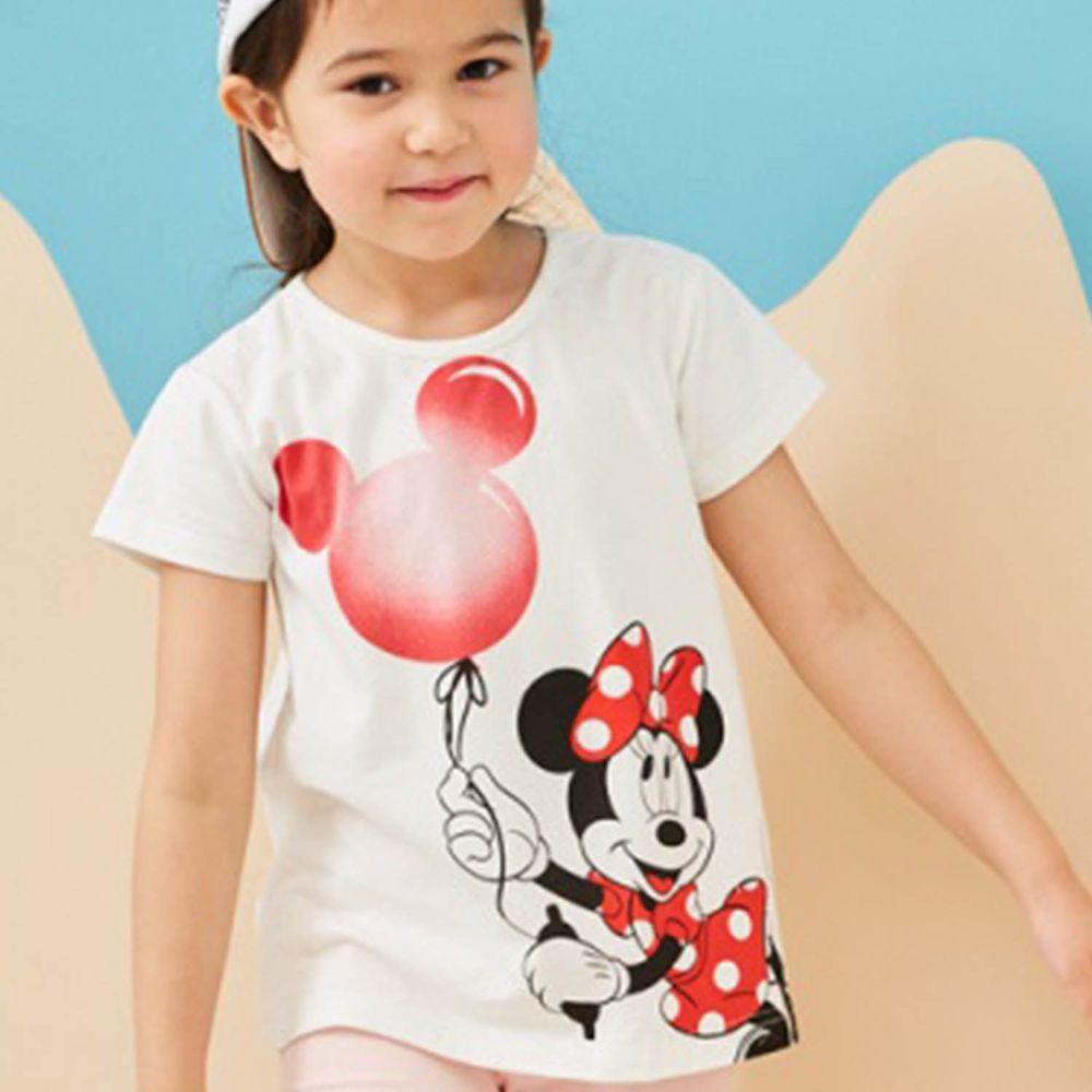 麗嬰房 Disney - 米妮系列歡樂派對圓領上衣-白色
