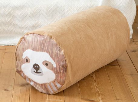 日本 TOYO CASE - 可愛動物 2way 棉被收納袋 / 抱枕-刺蝟 (Φ35×73cm)