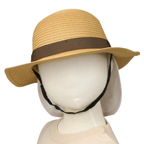 akachan honpo - 圓頂帽-可洗可折疊  附防曬遮陽布-咖啡色
