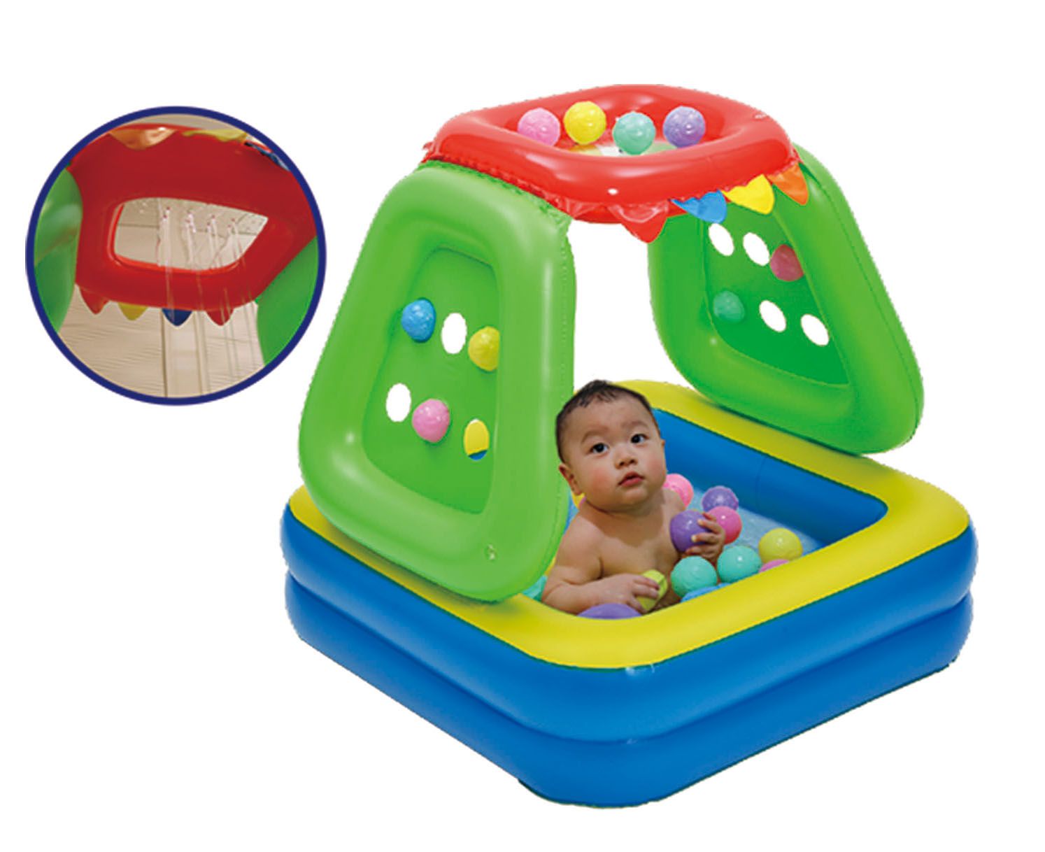 LIHSEN - 兩用戲水球池(100顆動物造型球)台灣製動物造型遊戲球-6M+