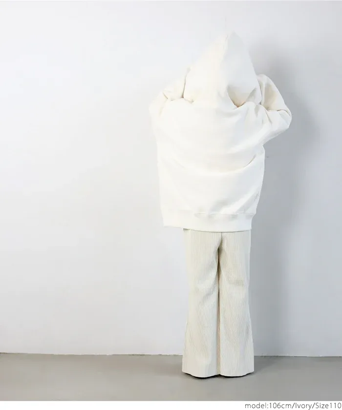 日本 COCA - [可剪裁] 羅紋彈性垂墜感寬褲-孩子-芥黃