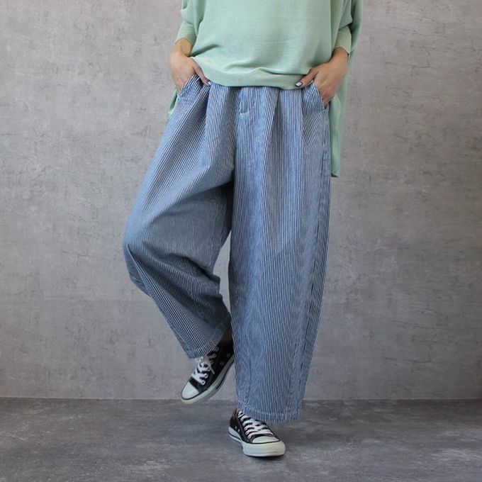 日本女裝代購 - [熱銷款] 超藏肉休閒錐形美腿褲-丹寧-淺藍