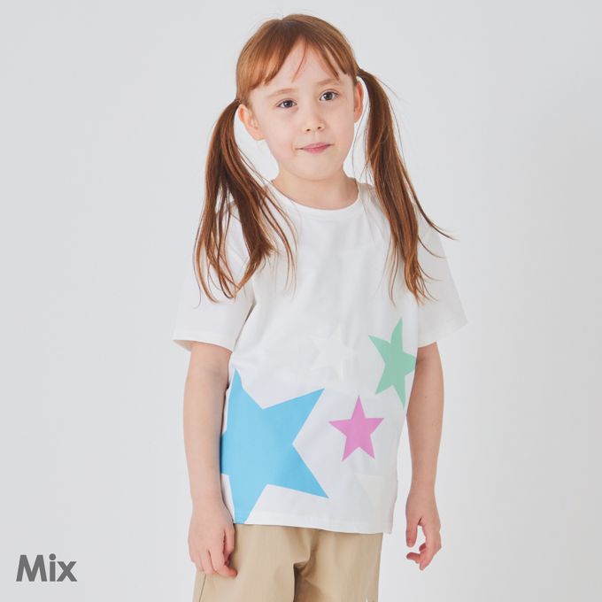 日本 evercloset - 速乾抗UV 神奇變色星星T恤-粉紅