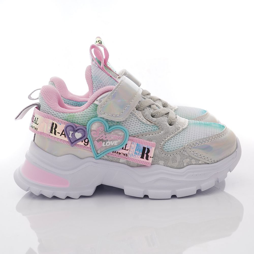 甜心電燈老爹鞋(中大童段)-運動鞋-銀