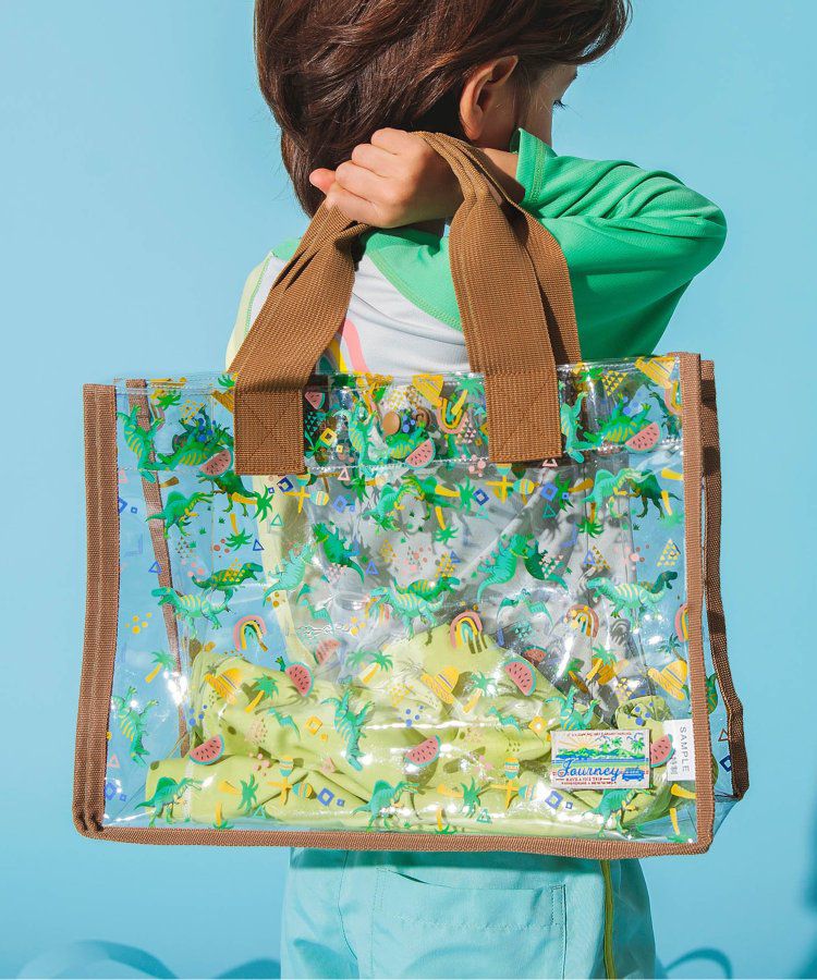 日本 BREEZE - 防水PVC手提袋/游泳包-海洋生物-水藍 (26x35x12.5cm)