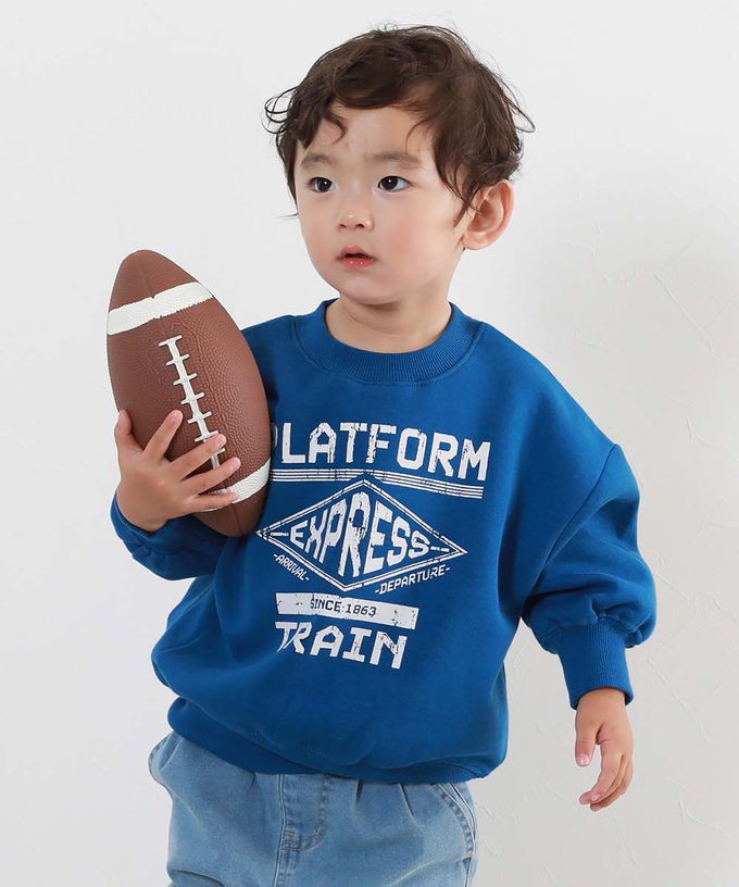 日本 devirock - 裏起毛個性印花大學T-條碼-燕麥白