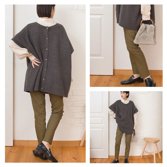 日本 OMNES - 美腳彈性內刷毛錐形長褲(後腰鬆緊)-芥末黃