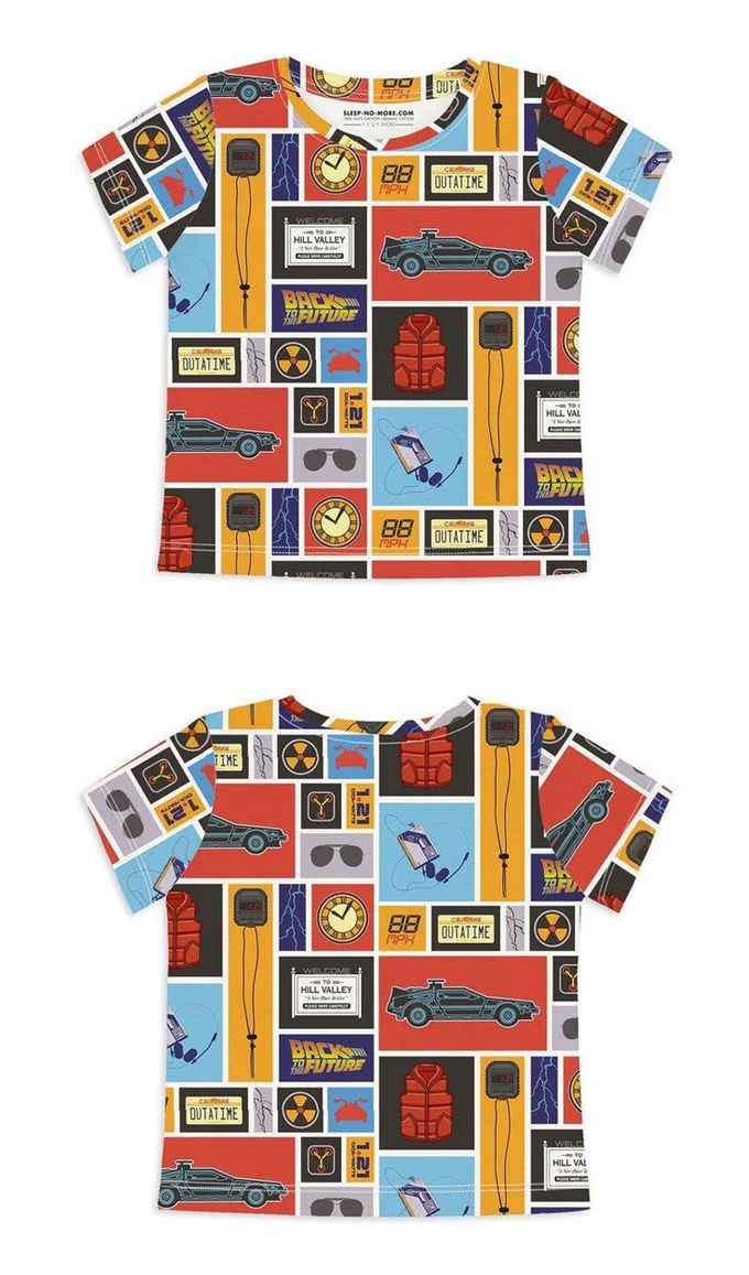 英國 SLEEP NO MORE - 100% 有機棉兒童短袖上衣-回到未來 (2-4 Y)