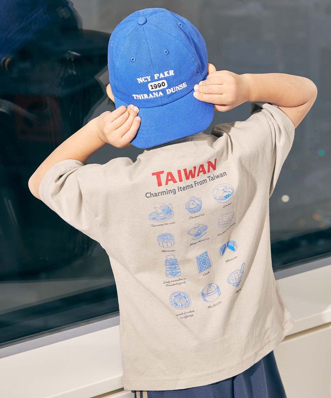 日本 devirock - 100%棉 世界美食印花短袖上衣-台灣小吃-薄荷綠