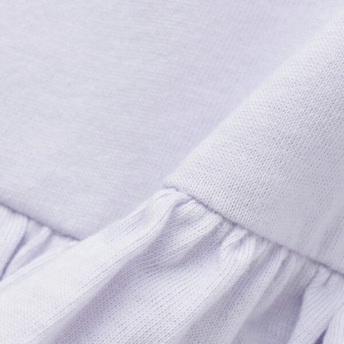 日本 Lycee mine - 100%棉 前後兩穿荷葉邊長袖上衣-淺紫