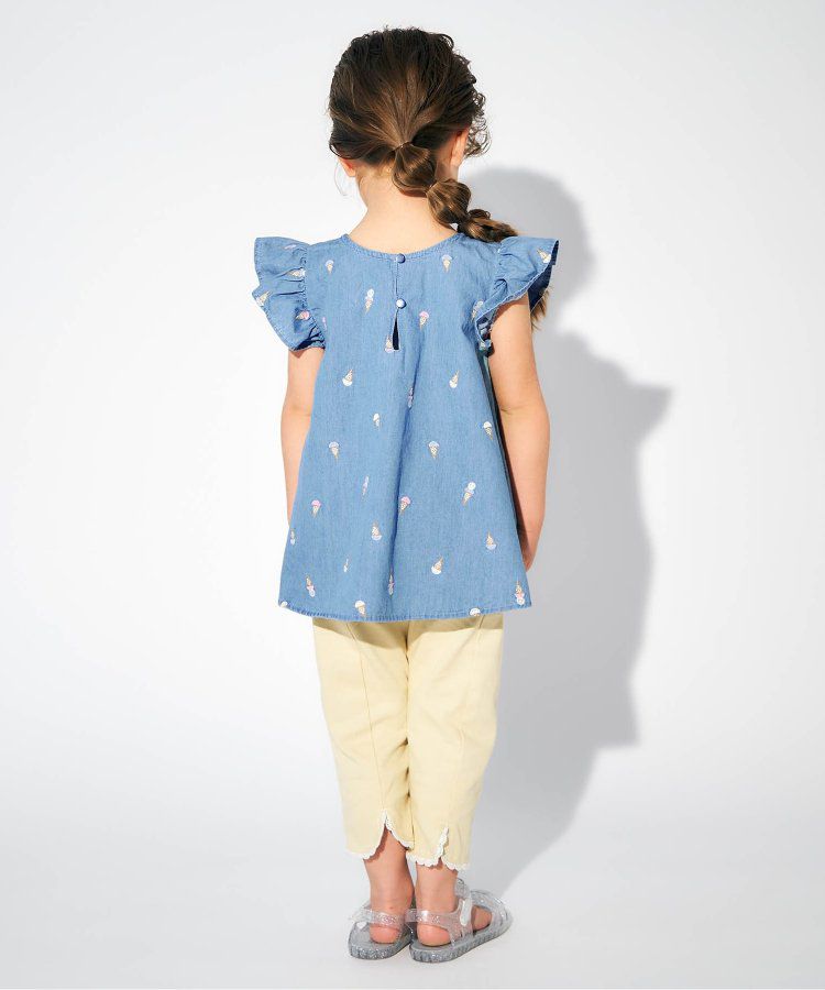 日本 apres les cours - 質感刺繡印花無袖上衣-向日葵-米白