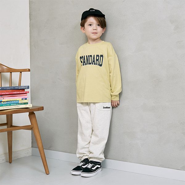 日本 b-ROOM - 定番標語百搭長袖上衣-象牙白