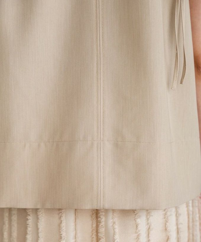 日本 Bab - 浪漫層次感荷葉短袖上衣-卡其杏 (M)