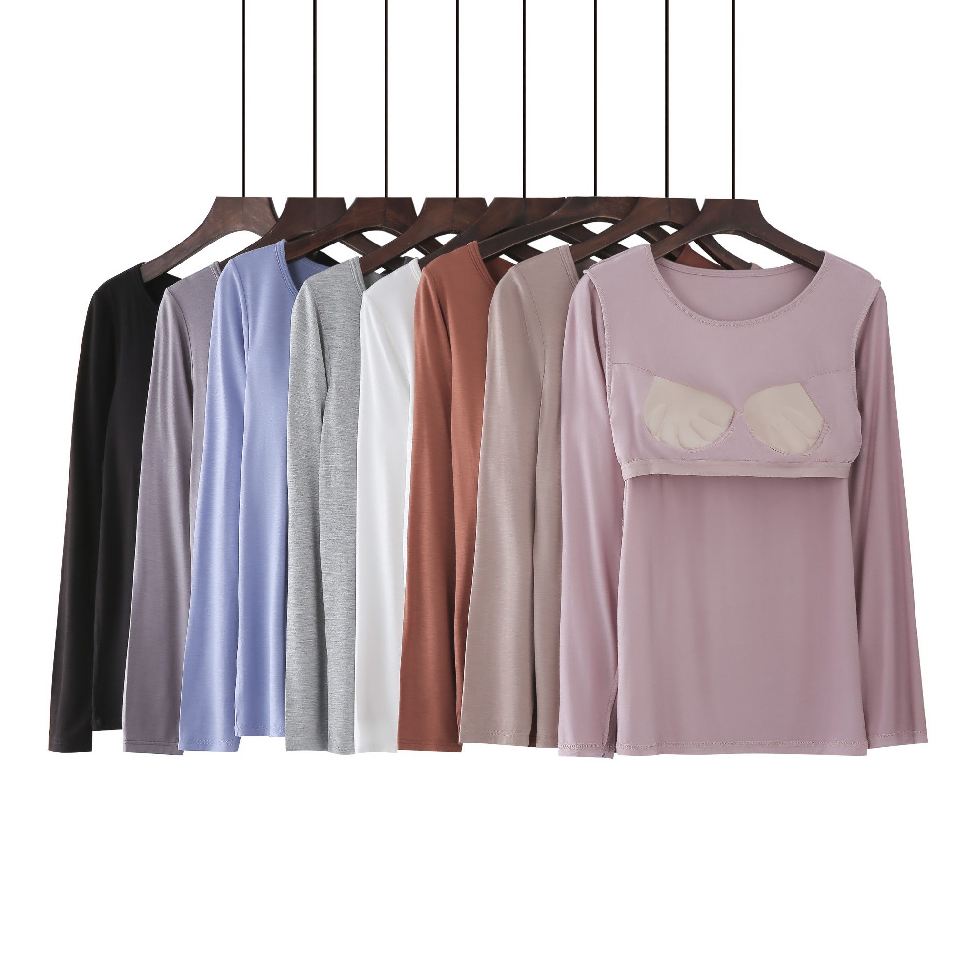 莫代爾柔軟涼感長袖Bra T-白色