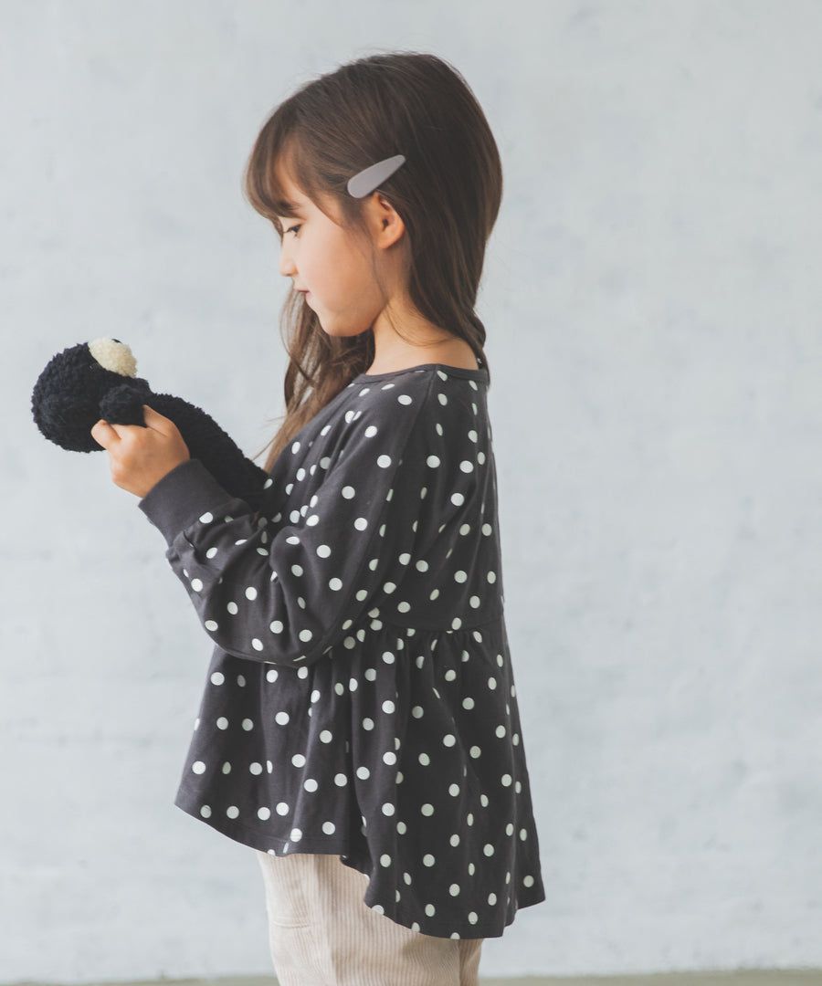 日本 PAIRMANON - 前短後長荷葉擺長袖上衣-薰衣草