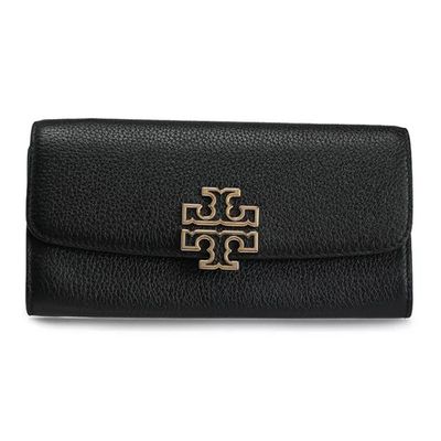 TORY BURCH - 簍空雙T-LOGO釦式長夾 (黑色)
